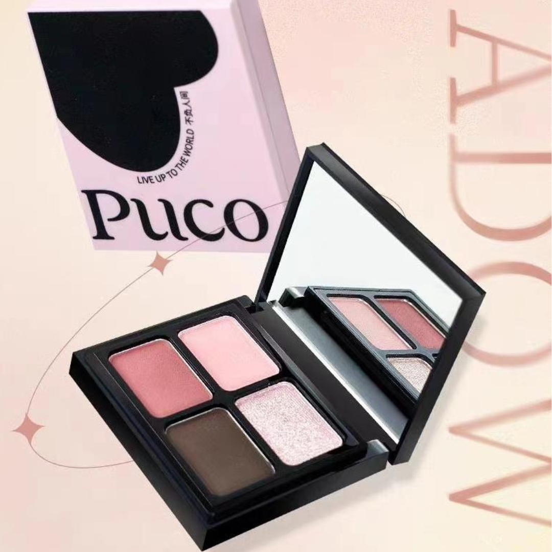 PUCO Live Up To The World Four-Color Eyeshadow Palette 4g 噗叩不负人间四色眼影盘