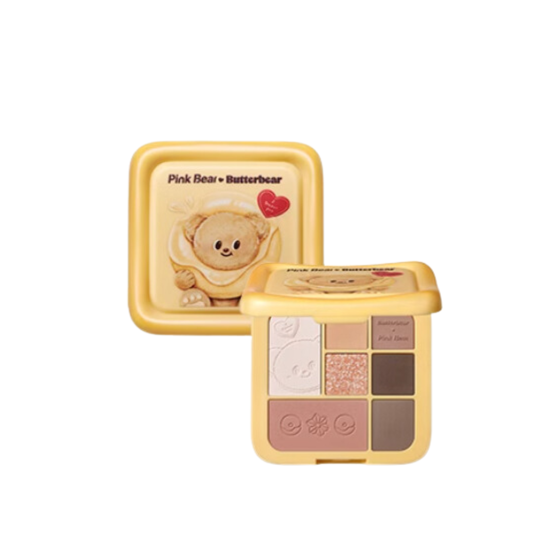 Pink Bear X Butterbear General Eyeshadow Palette 10g 皮可熊黄油小熊联名综合七色眼影盘