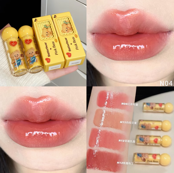 Pink Bear X Butterbear Tinted Lip Gloss 2g 皮可熊黄油小熊联名有色唇蜜