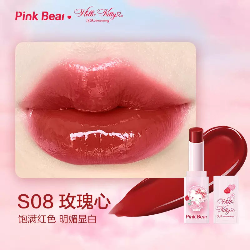 Pink Bear x Hello Kitty Sugar Glossy Lipstick 3.2g 皮可熊HelloKitty联名糖光口红