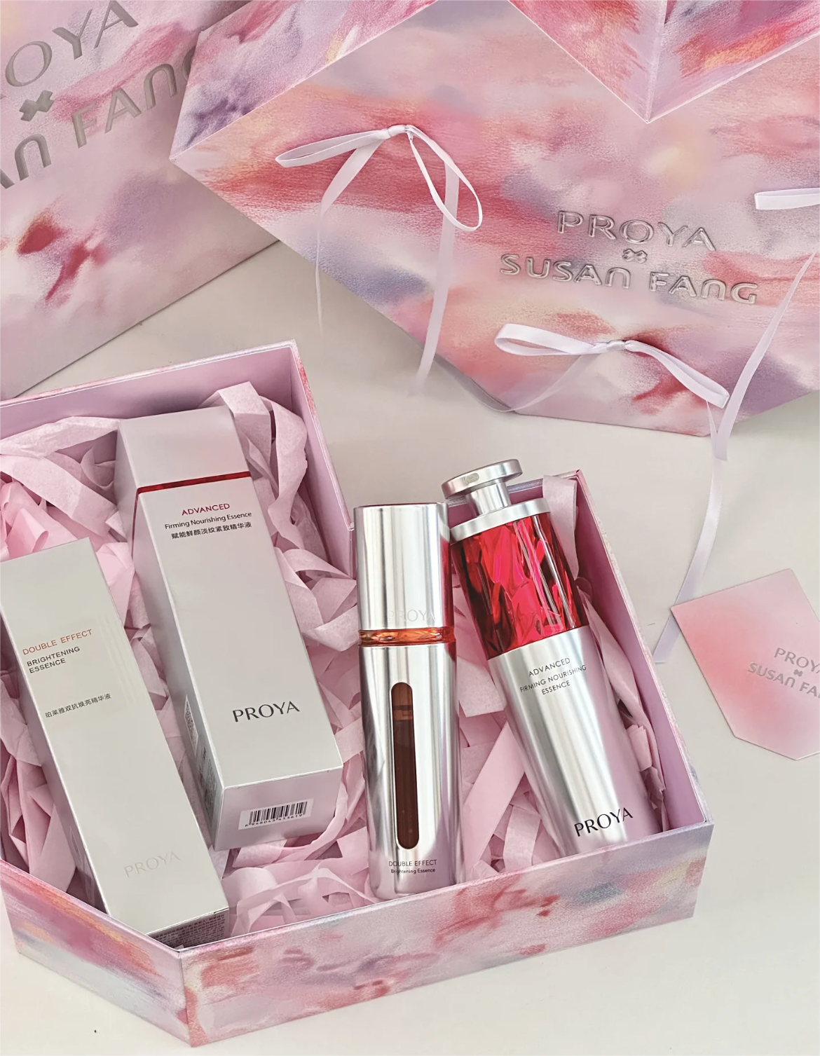 Proya QiXi Limited Edition SUSAN FANG Co-Branded Day-Night Anti Aging Gift Set 珀莱雅七夕限定SUSAN FANG联名早C晚A礼盒