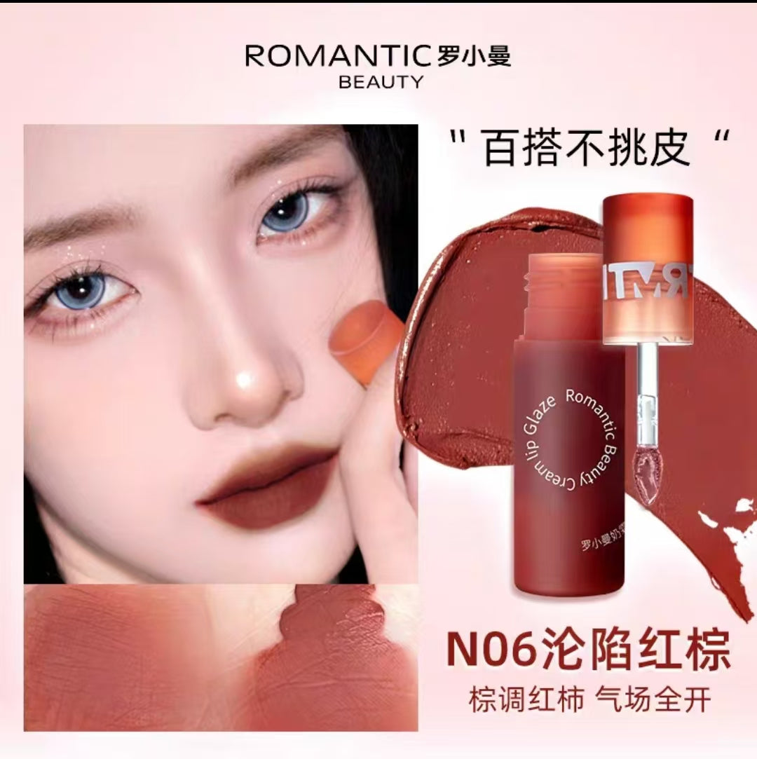 ROMANTIC BEAUTY Creamy Lip Glaze 3g 罗小曼奶霜唇釉