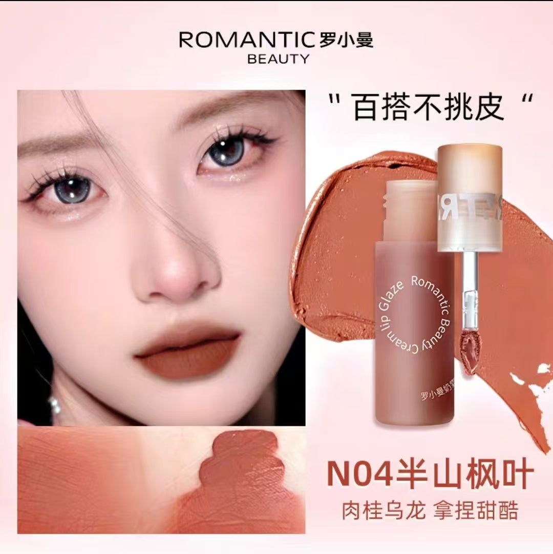 ROMANTIC BEAUTY Creamy Lip Glaze 3g 罗小曼奶霜唇釉