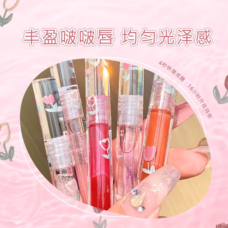 SHEDELLA Nourishing Moisture Romantic Lip Oils/Mirror Glow Lip Glaze 1.4g 诗蒂娅几朵浪漫护唇油镜面水光唇釉