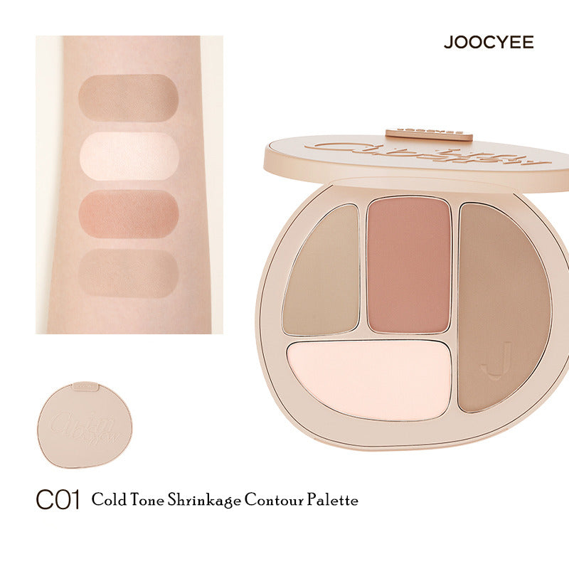 Joocyee Fermented Color Facial Contour Plate Repair Highlight Blush Multi-Purpose Expansion and Shrinkage 酵色面部轮廓盘修容高光腮红多用膨胀收缩一体综合盘 10g