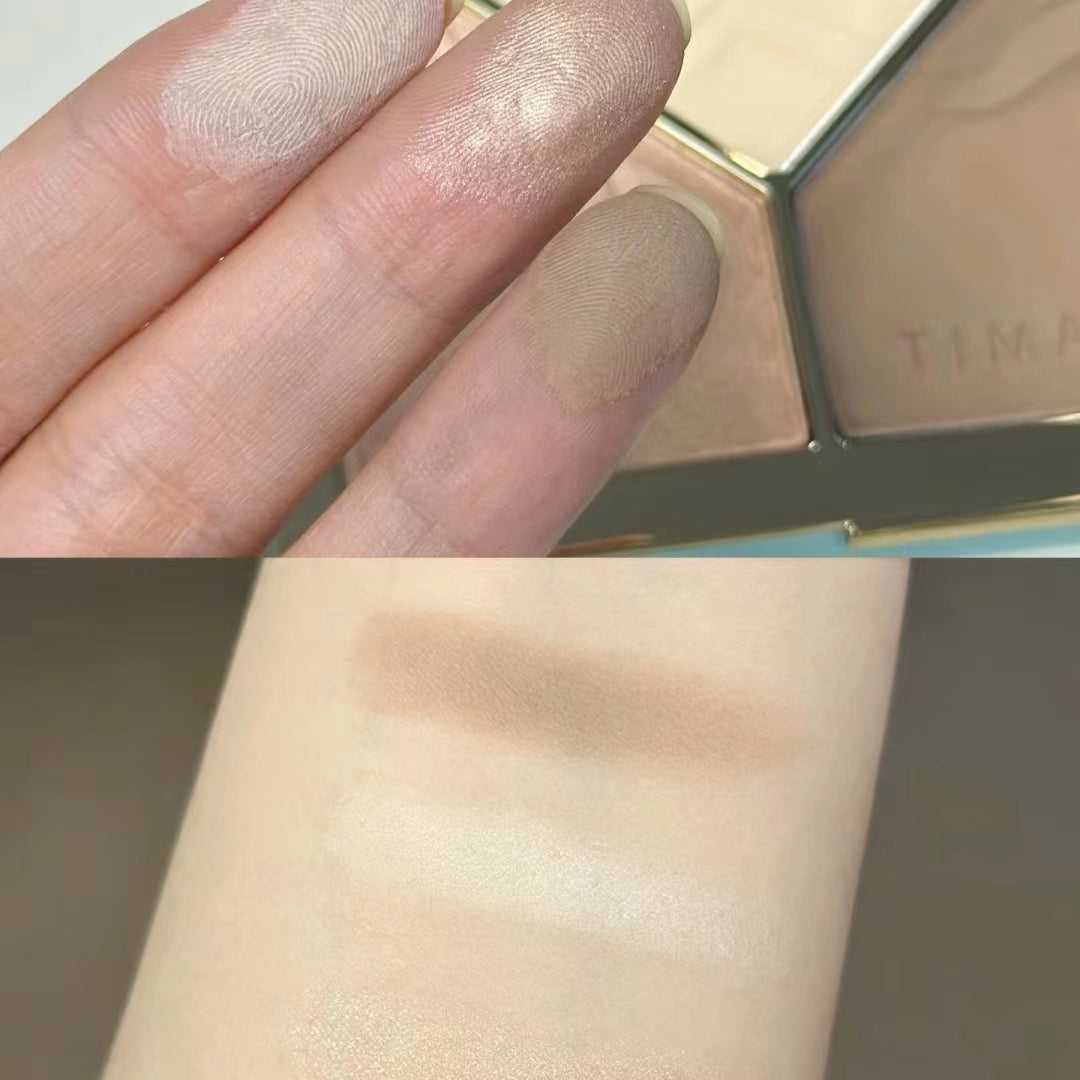 TIMAGE Matte & Shimmer Highlighter Contour Palette 17g 彩棠浮光掠影修容粉盘