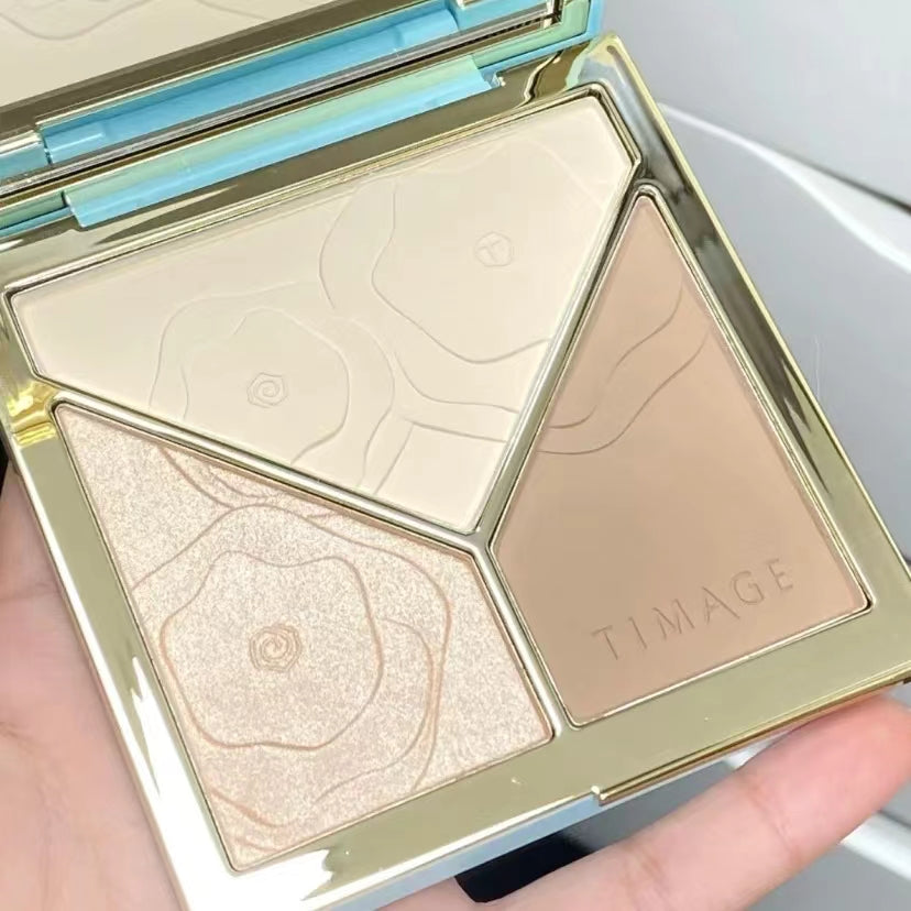 TIMAGE Matte & Shimmer Highlighter Contour Palette 17g 彩棠浮光掠影修容粉盘