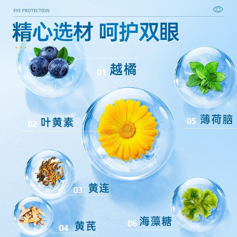 Tiktok/Douyin Hot XiuZheng Leaf Lutein Water Gel Eye Cover Film 8g*6 【Tiktok抖音爆款】修正叶黄素水凝胶眼罩膜