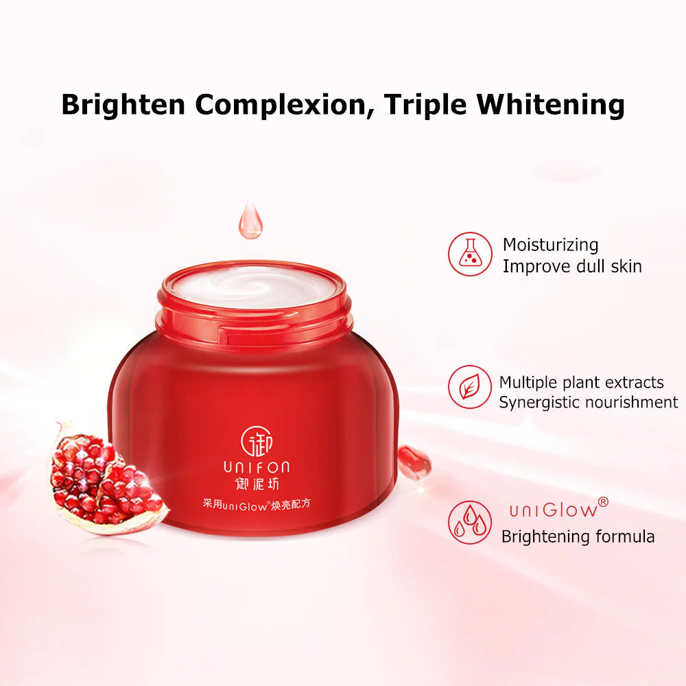 UNIFON Red Pomegranate Brighten Hydrating Face Cream 御泥坊晶亮红石榴脸霜 50g