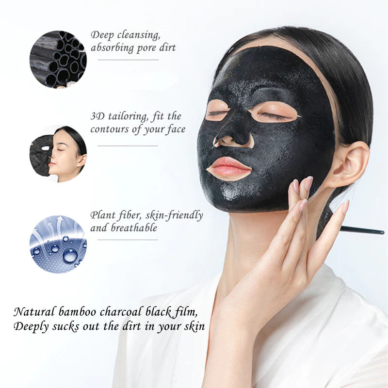 UNIFON Misty Rain Hyaluronic Acid Hydrating Black Facial Mask 御泥坊江南烟雨盈透清润黑面膜25ml*20pcs