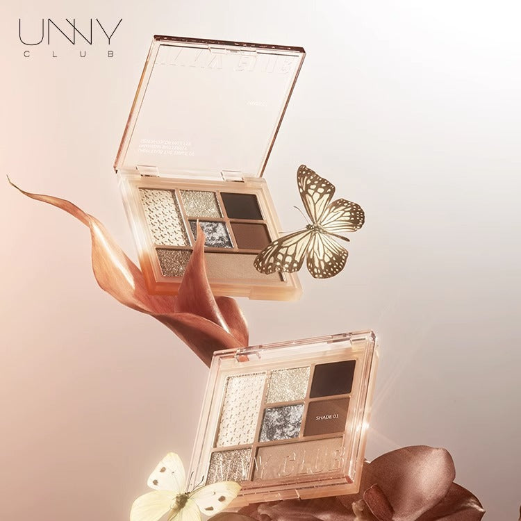 UNNY 7 Colors Eyeshadow Blush Highlighter Palette 7.6g 悠宜七色眼影腮红修容高光盘