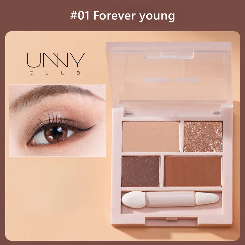 UNNY CLUB 4-color Shimmer Matte Eyeshadow Palette 3g 悠宜四色眼影盘