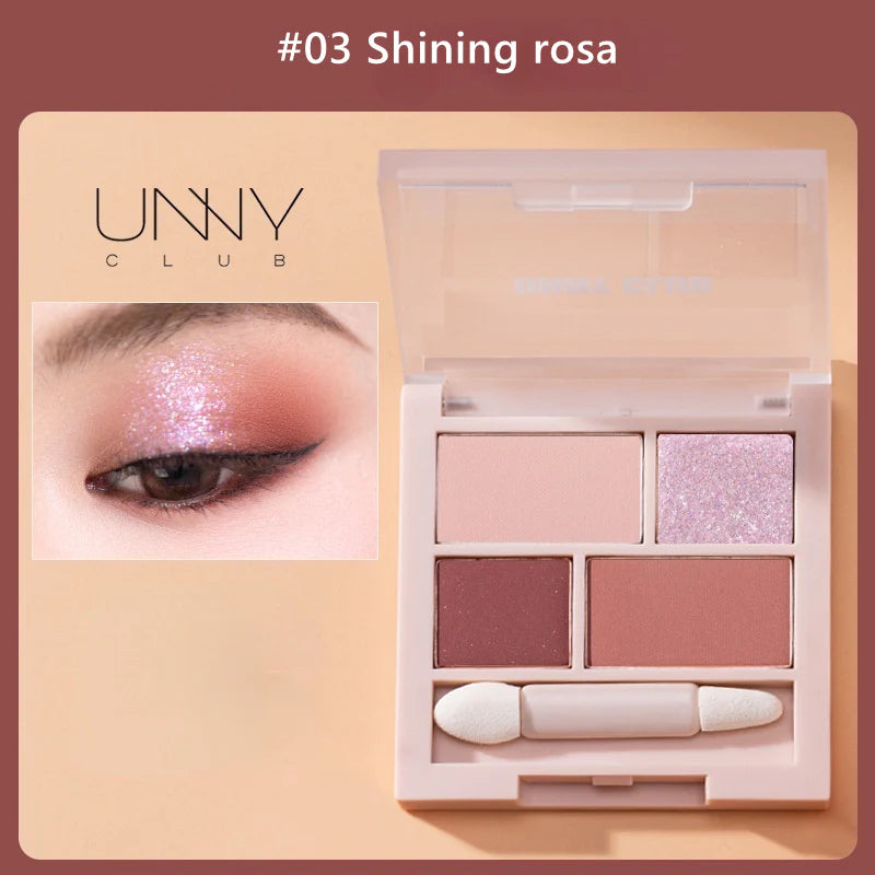 UNNY CLUB 4-color Shimmer Matte Eyeshadow Palette 3g 悠宜四色眼影盘