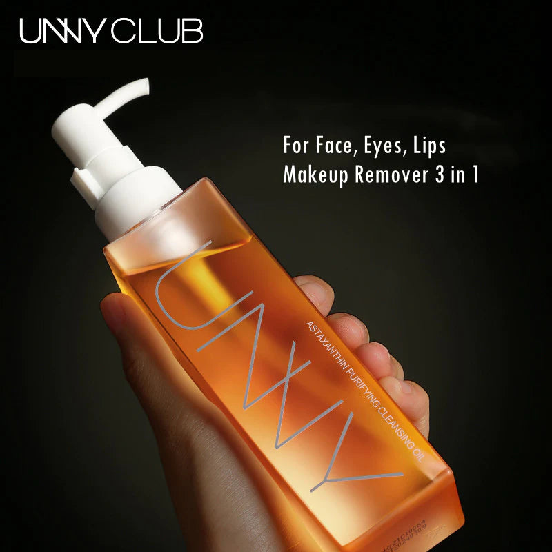 UNNY Astaxanthin 3-in-1 Makeup Remover Oil 150ml 悠宜卸妆油溶妆浓妆虾青素乳眼脸唇三合一深层清洁