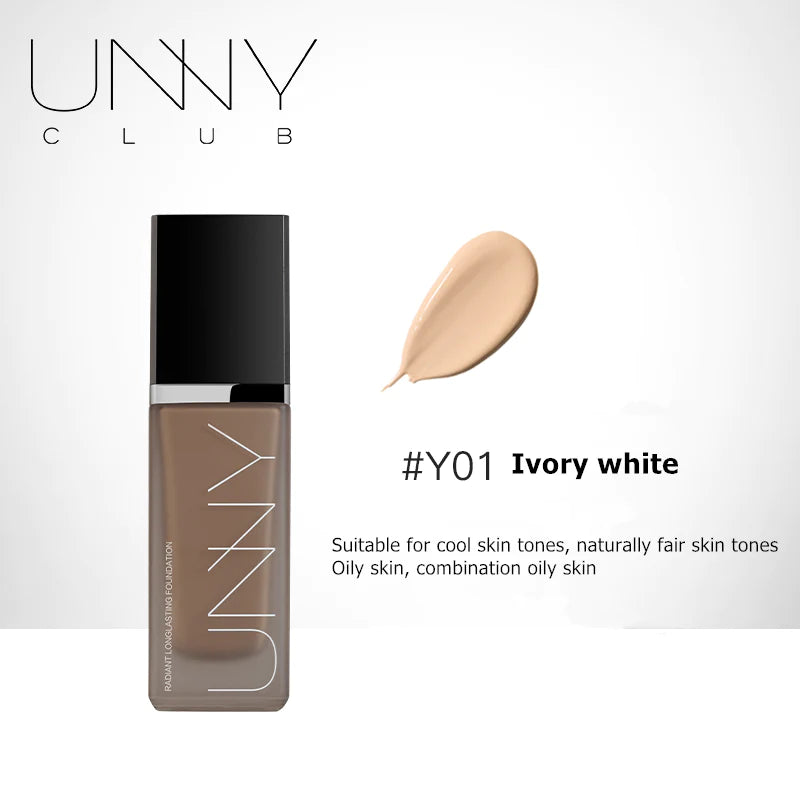 UNNY CLUB Concealer & Oil Control Liquid Foundation 30ml 悠宜保湿水润干油皮粉底液遮瑕打底膏