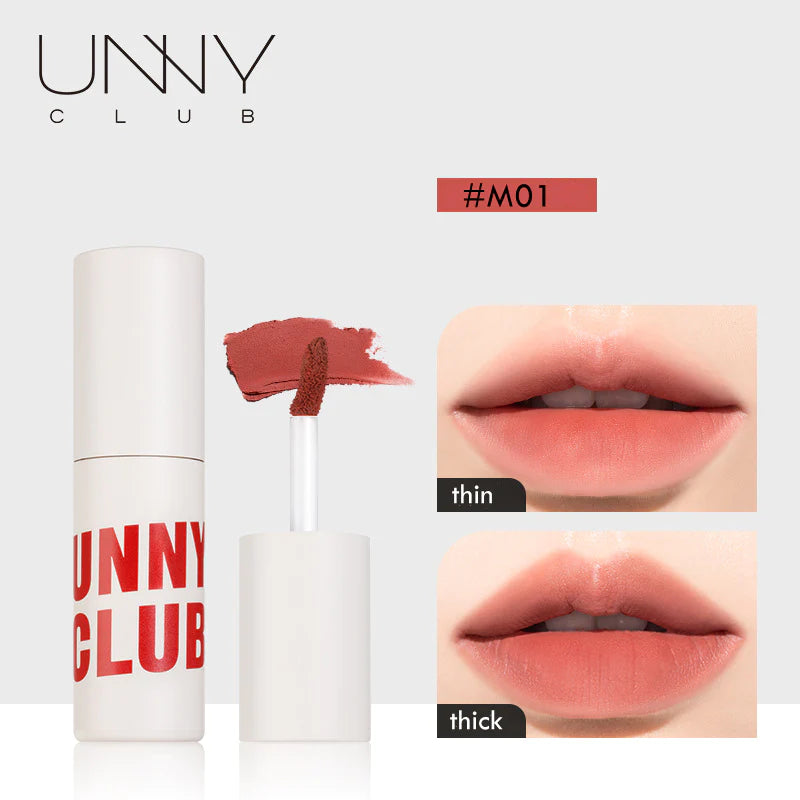 UNNY CLUB Silky Velvet Matte Lip Mud 3g 悠宜唇泥丝绒哑光雾面茶艺妆口红