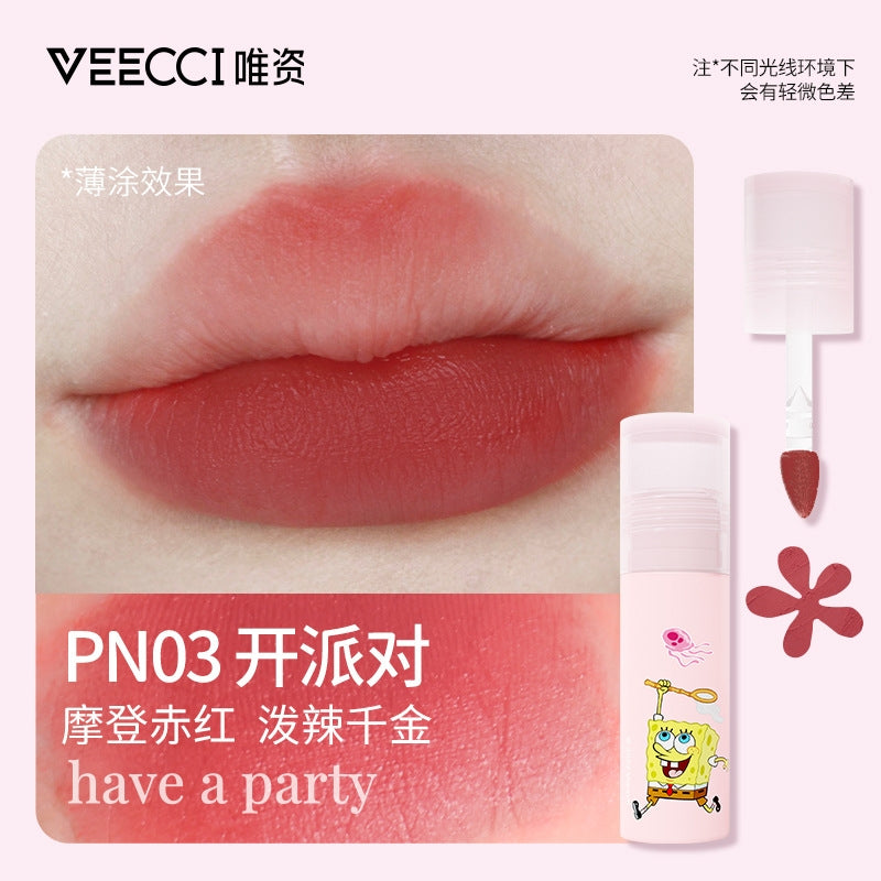 VEECCI X SpongeBob SquarePants Creamy Soft Lip Gloss 2.3g 唯资海绵宝宝奶绒轻柔唇釉