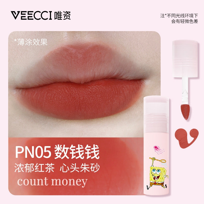 VEECCI X SpongeBob SquarePants Creamy Soft Lip Gloss 2.3g 唯资海绵宝宝奶绒轻柔唇釉