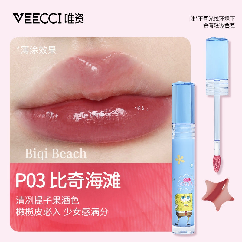 VEECCI X SpongeBob SquarePants Mirror Lip Gloss 2g 唯资海绵宝宝镜面水光唇釉