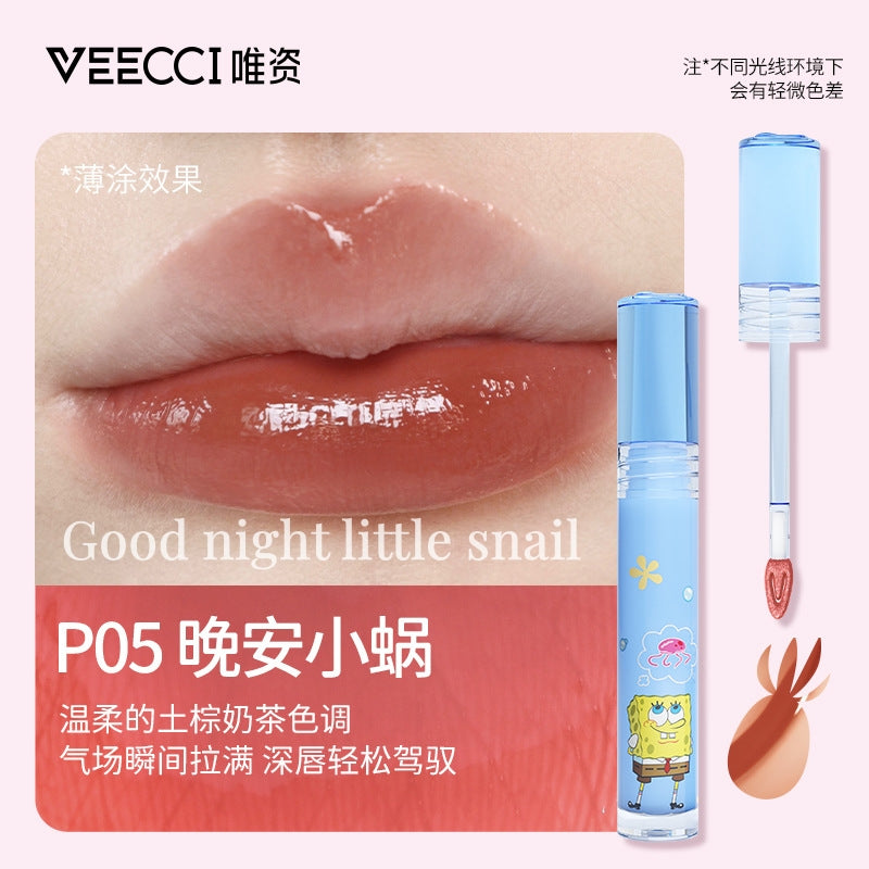 VEECCI X SpongeBob SquarePants Mirror Lip Gloss 2g 唯资海绵宝宝镜面水光唇釉