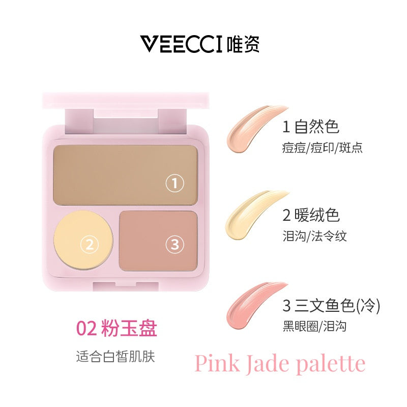 VEECCI X SpongeBob SquarePants Moisturizing Three Color Concealer 4.2g 唯资海绵宝宝柔润三色遮瑕膏