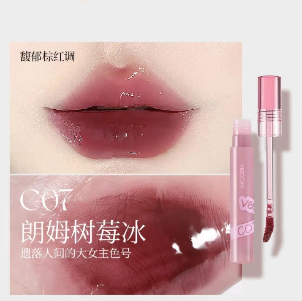 Veecci Glazed Ice Lip Glaze Lip Gloss 1.7g 唯资蜜光冰透水唇釉