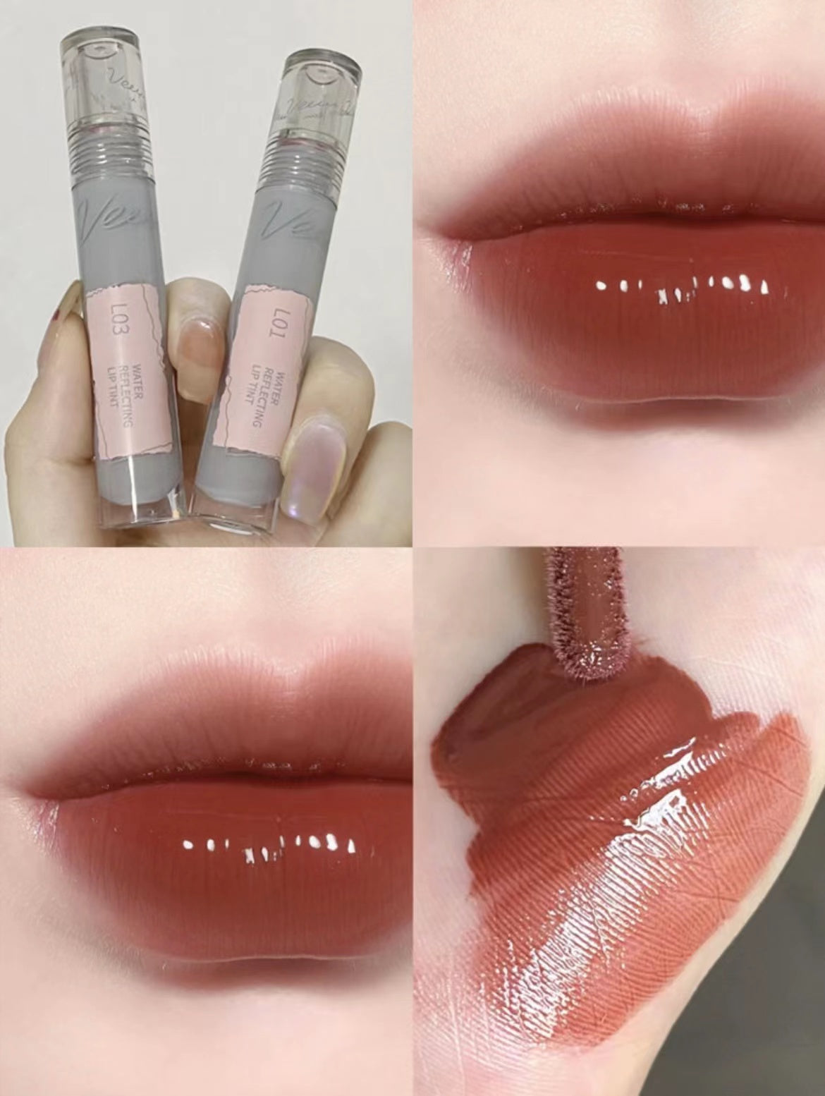 Veecci Light Crystal Permeable Lip Gloss Lip Glaze 3g 唯资沁光晶透水唇釉