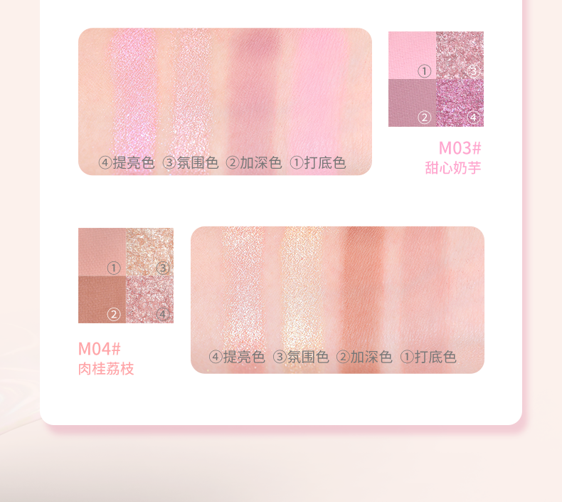 Veecci Mini 4-Color Eyeshadow Palette 2.2g 唯资迷你四色眼影盘