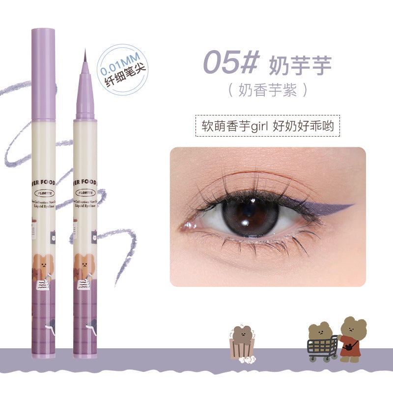 Flortte Cauliflower Bear Series Lasting Play Makeup Liquid Eyeliner 花洛莉亚花菜熊系列持久玩妆眼线液笔 0.5ml