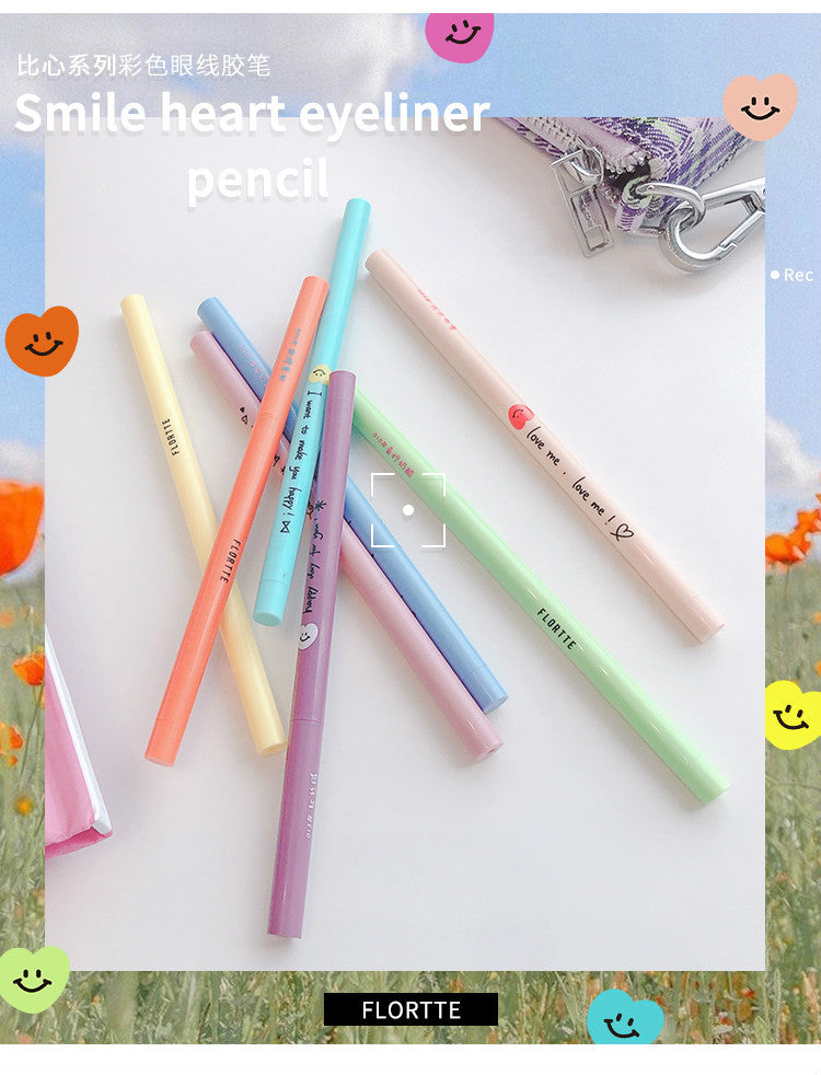 Flortte Smile Heart Eyeliner Pencil 0.05g 花洛莉亚比心系列彩色眼线胶笔