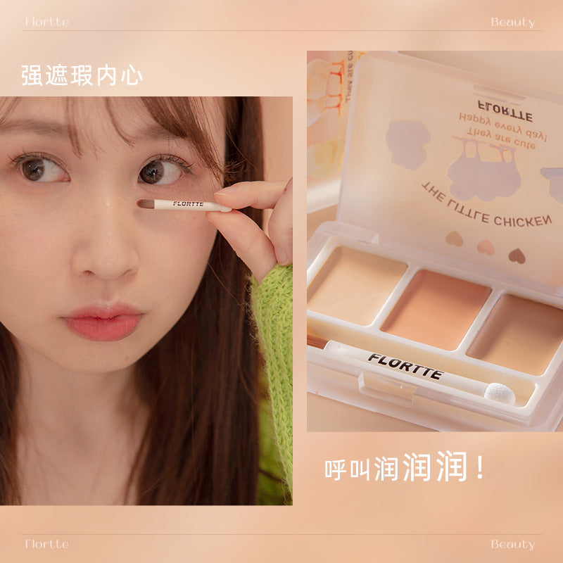 Flortte They Are Cute Tri-color Concealer Palette 3.9g 花洛莉亚可爱颂系列三色遮瑕膏