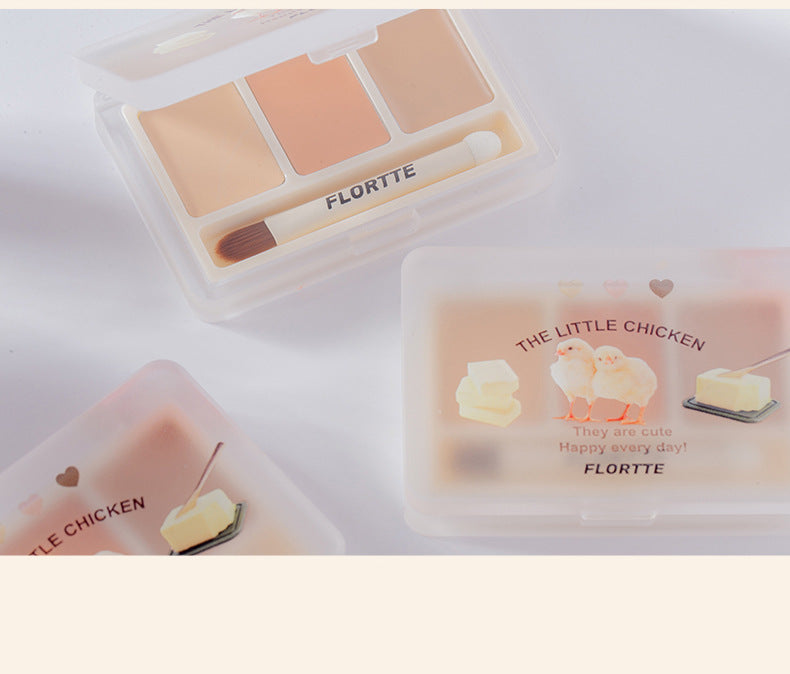 Flortte They Are Cute Tri-color Concealer Palette 3.9g 花洛莉亚可爱颂系列三色遮瑕膏