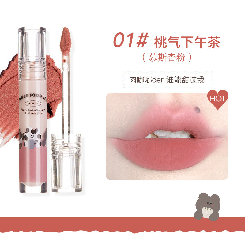 Flortte Cauliflower Bear Series Milk Cake Matte Lip Cream  花洛莉亚花菜熊系列奶糕唇霜哑光唇泥 2.8g