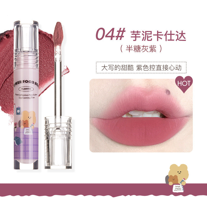 Flortte Cauliflower Bear Series Milk Cake Matte Lip Cream  花洛莉亚花菜熊系列奶糕唇霜哑光唇泥 2.8g