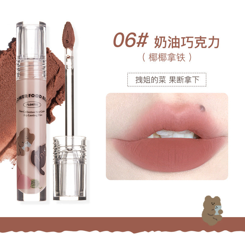 Flortte Cauliflower Bear Series Milk Cake Matte Lip Cream  花洛莉亚花菜熊系列奶糕唇霜哑光唇泥 2.8g