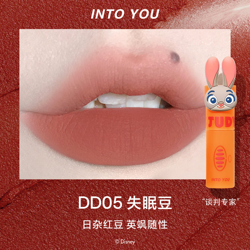 INTO YOU Rabbit Police Officer Judy Cheek Dual-Use Matte Velvet Lipstick Glaze 2g 心慕与你搜萝集色朱迪警官唇颊两用唇泥