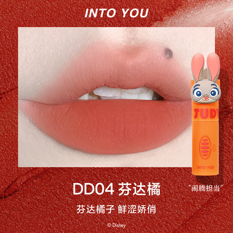 INTO YOU Rabbit Police Officer Judy Cheek Dual-Use Matte Velvet Lipstick Glaze 2g 心慕与你搜萝集色朱迪警官唇颊两用唇泥